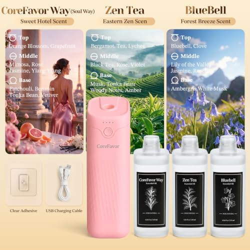 Waterless Essential Oil Diffuser with 3x120ml Oil - Image 2