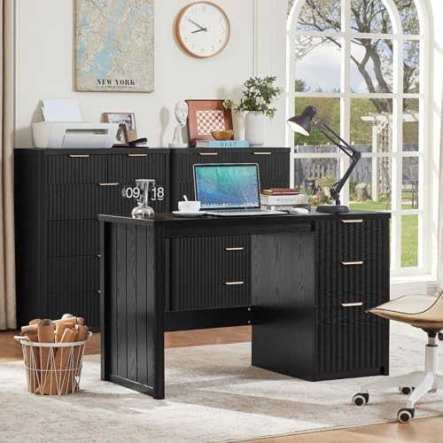 LEYAOYAO Office Desk 48" with 3 Drawers Storage File Cabinet - Image 3
