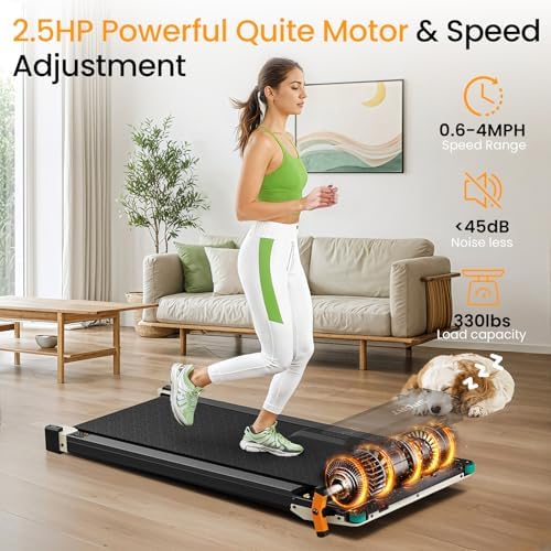 Walking Pad, Dual-Sided Foot Massage Under Desk Treadmill for Home, 330Lbs - Image 4