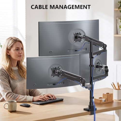 WALI Stacked Triple Monitor Mount for 13-42 inch Curved Screen, Max 26.4lbs - Image 5