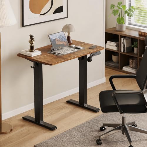 Claiks Electric Standing Desk 32x19 Inch Adjustable Desk, Rustic Brown - Image 2