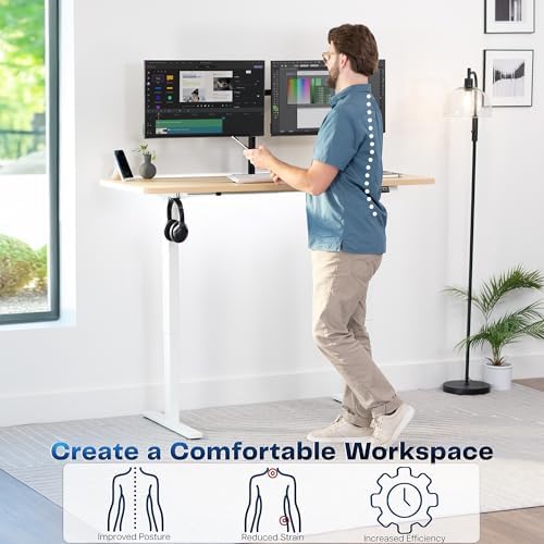 VIVO Light Wood 60 x 24 in Standing Desk, DESK-KIT-1W6C - Image 4