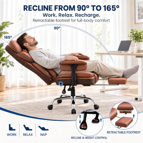 Big & Tall Office Chair 400 lbs, Gaming Chair 23.6" Wide Seat - Image 4