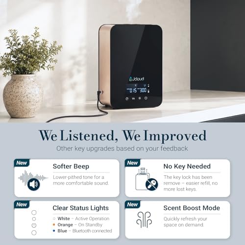 JCLOUD Waterless Essential Oil Diffuser for Whole Home, Upgraded V2, Black - Image 2
