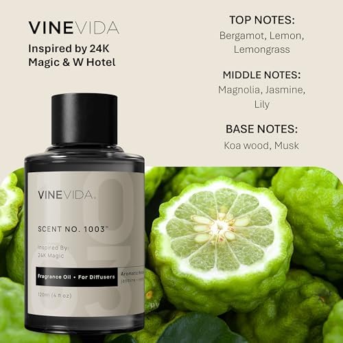 VINEVIDA [4 Fl Oz] Scent NO. 1003 Fragrance Oil for Cold Air Diffusers, Aromatic Notes of Lemon Jasmine Musk, Essential Oils for Diffuser Oil Refill & Air Freshener Room Spray - Image 2
