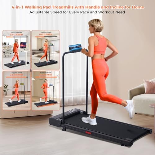 Walking Pad Treadmills with Handle Bar, Portable Small Treadmills for Home - Image 2
