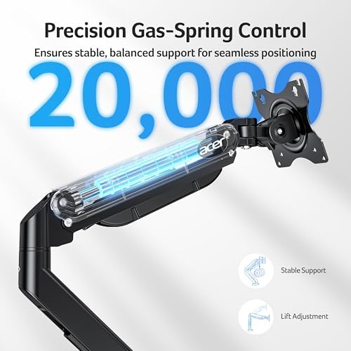 Acer Dual Monitor Arm, Gas Spring VESA Mount Stand for 17-32" Screens - Image 6