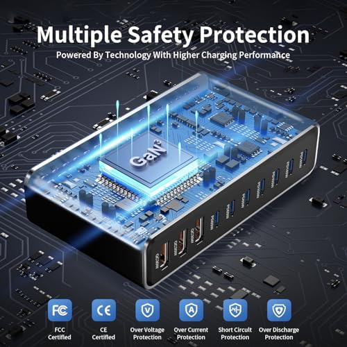 765W 10-Port GaN 3 Desktop Charging Station for Phones, Tablets, Laptops, Smartwatches & Earphones - Home, Office & Travel Compatible - Image 4