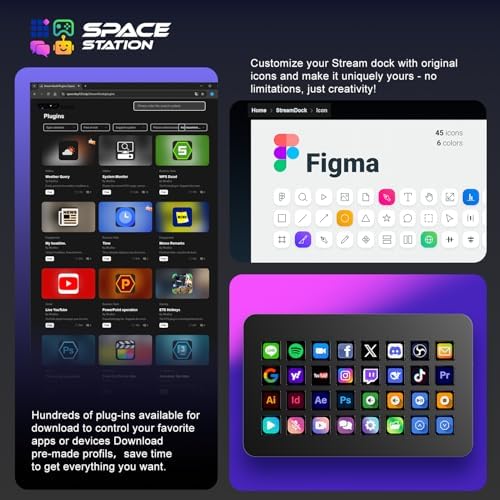 TreasLin/VSDinside XL Streaming Deck & Macro Keypad – 32 Customizable Keys with Scroll Wheels + RGB Light, Programmable Shortcut Keyboard for Gamers Creators Work on OBS Twitch Zoom Teams PS Excel - Image 6