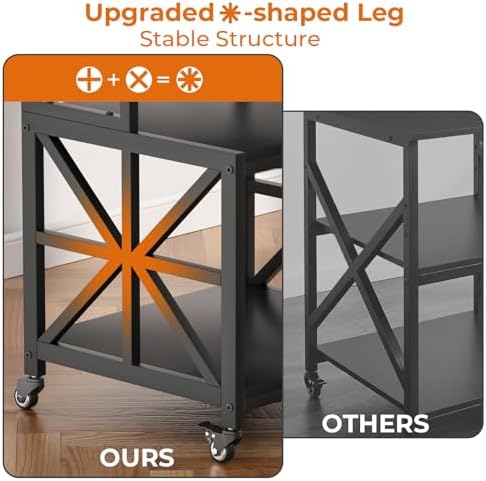 GreenForest Printer Stand with Lockable Wheels, Heavy Duty Printer Table - Image 4