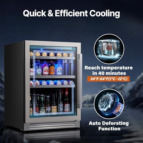 Ca'Lefort 24 Beverage Fridge Under Counter, 180 Can Beverage Refrigerator - Image 4
