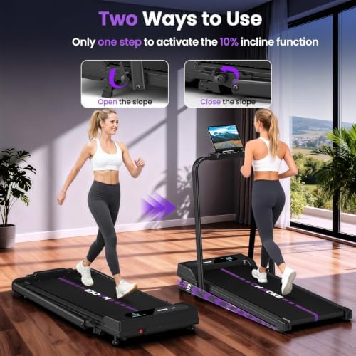 Walking Pad Treadmills for Home with 7.5MPH, Built-in Speaker, Upgrade 3.0HP Foldable Treadmills with 10% Incline, Compact Running Machine with APP, 350 LBS, LED Display, Remote Control - Image 5