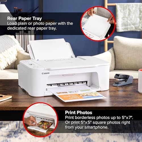 Canon PIXMA TS3720 Wireless All-in-One Printer for Basic Home Printing, White - Image 4