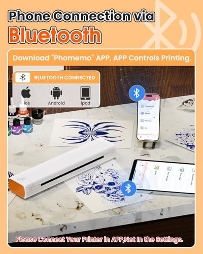 Phomemo M08F Tattoo Stencil Printer, Bluetooth, Wireless, Thermal, Portable - Image 3