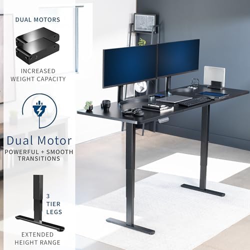 VIVO Black 83 x 30 in Standing Desk, DESK-KIT-2B8B - Image 4