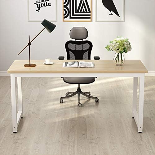 Tribesigns Computer Desk, 63 inch Large Office Desk Computer Table Study Writing Desk Workstation for Home Office, Walnut - Image 2