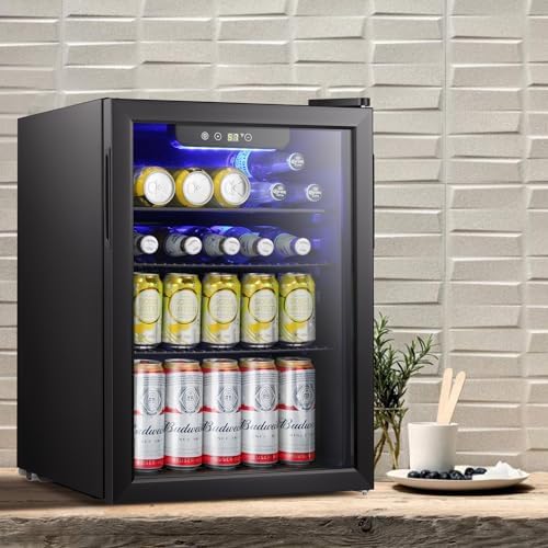 Antarctic Star 95 Can Beverage Refrigerator Cooler, Mini Fridge Glass Door for Soda Beer Wine Stainless Steel Glass Door,Small Drink Dispenser Digital Display for Home, Office Bar,2.4cu.ft - Image 6
