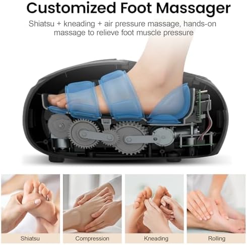 DOMNIU Shiatsu Foot Massager with Heat, Plantar Fasciitis Relief, Fits 13" - Image 3