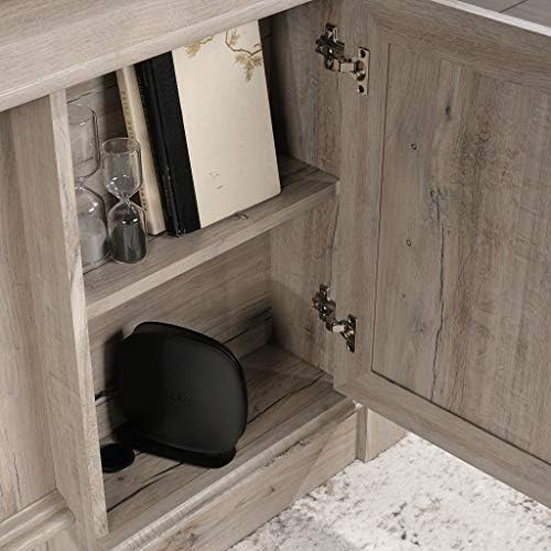 Sauder Palladia Office Desk with Drawers, Executive Desk with File Cabinet Storage, Cable Management, Keyboard Tray, in Split Oak Finish - Image 4