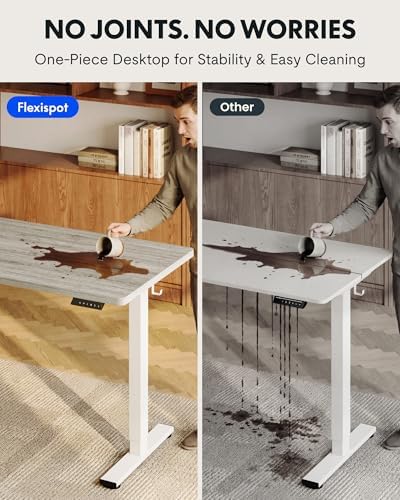 FLEXISPOT EN1 60"x24" One-Piece Standing Desk, Gray Wood - Image 4