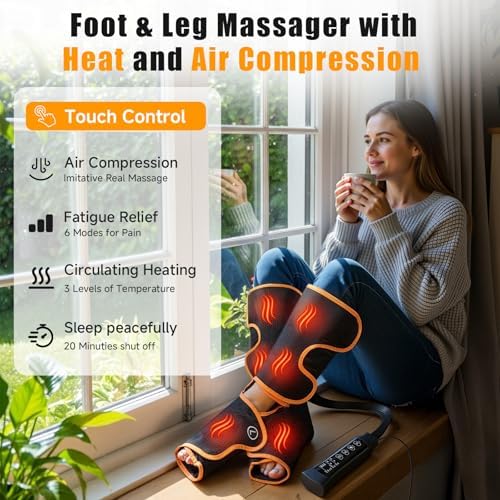 Leg Compression Massager with Heat for Circulation and Pain Relief - Image 2