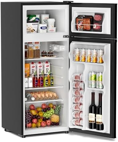 Manastin 4.4 Cu.Ft Mini Fridge Freezer for Dorm/Office, 2-Door, Quiet by Manastin