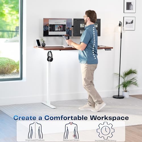 VIVO Dark Walnut 60 x 24 in Standing Desk, DESK-KIT-1W6D - Image 4