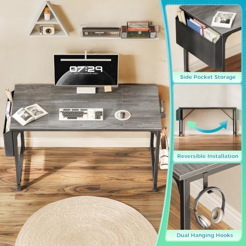 PRAISUN 47'' Computer Desk with Fabric Storage Bag - Image 4
