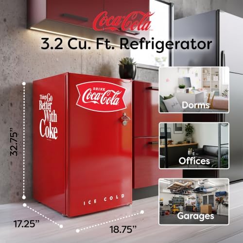 Igloo 3.2 Cu. Ft. Refrigerator With Freezer and Bottle Opener, Coke Red - Image 2