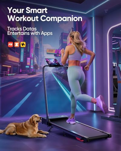 Acezoe Walking Pad with 10% Incline & Dual LED Display,4 in 1 Foldable Treadmill for Home Small Office, Compact Under Desk Treadmill with Handle bar,APP & Remote, 300 lbs Capacity - Image 4