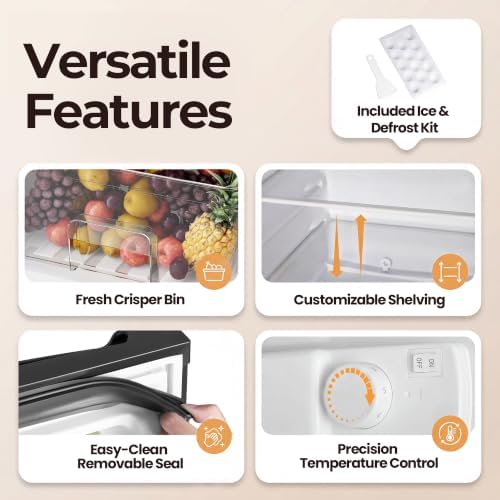 Manastin 4.5 Cu.Ft 2-Door Mini Fridge Freezer, 2-Piece Set for Dorm/Office - Image 6