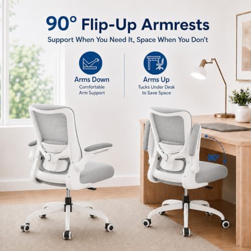 Ergonomic Office Chair for Long Hours, Adjustable Padded Lumbar Support for Lower Back Relief, 330 lb Capacity, Comfortable Computer Desk Chair for Home Office, Work & Study - Image 4