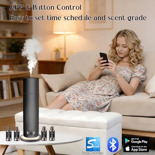 Waterless Essential Oil Diffuser, Scent Air Machine for Home with 4x30ml Hotel Scent Oil Sets, Covers Up to 1000 Sq.Ft, Adjustable Mist & Timer, Hotel and Commercial Use - Image 5