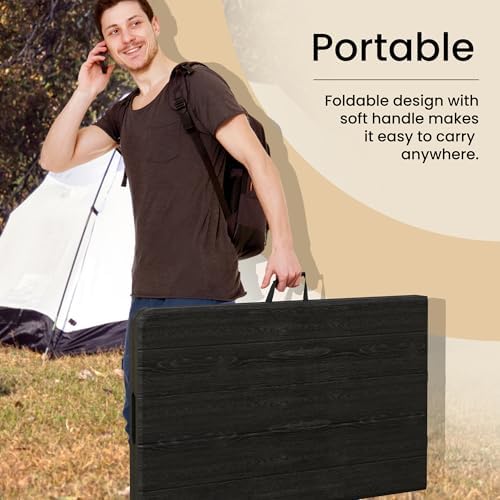 10 PACK of 8 Feet Foldable Table with Built in Handle & Steel Legs | 8 FT Heavy Duty Portable | Perfect for Party, Dining, Wedding, Events, Picnic Indoor, Outdoor, Camping, Temporary - 8 Foot - Image 6
