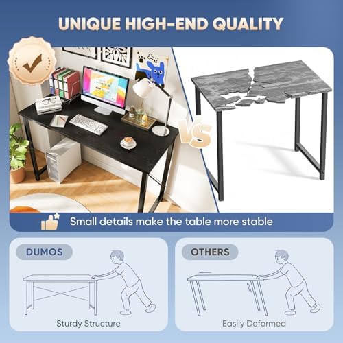 DUMOS 55 Inch Small Computer Desk, Gaming Desks for Home Office Bedroom - Image 3