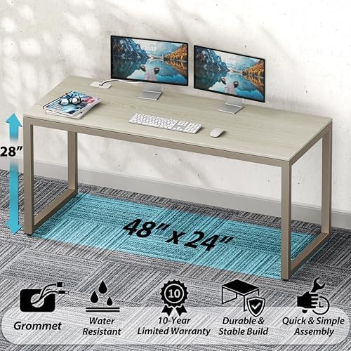 SHW 48-Inch Commercial-Grade Office Computer Desk, Maple - Image 4