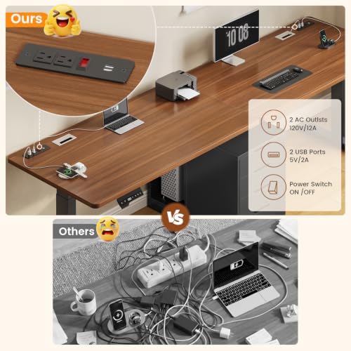 SEDETA Standing Two Person Desk with 4 Drawers, 2 Power Outlets, CPU Stand - Image 5