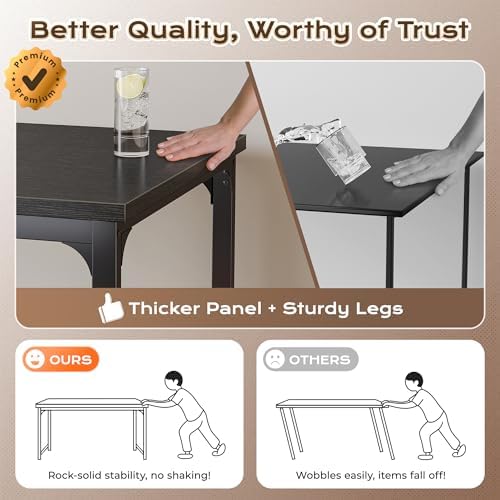 Huuger 63 x 31.5 inch Desk with Power Outlets & 0.95 Inch Thicker Desktop - Image 3