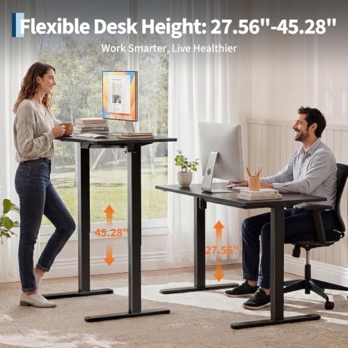 55 x 28Inch Electric Standing Desk, Height Adjustable Computer Desk - Image 5