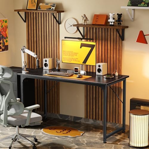 PRAISUN 47 X 20 Inch Computer Desk, Power Outlets, USB-C, Black - Image 5