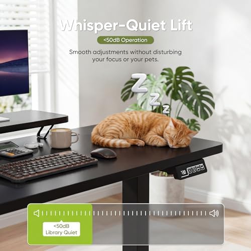 Furmax Electric Standing Desk, 47 x 24 Inches Sit Stand up Desk, Sit Stand Height Adjustable Home Office Desk with Monitor Stand (Black, 47) - Image 4