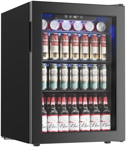 Icyglee 2.7 Cu.Ft Beverage Refrigerator Cooler, 100 Can Mini Fridge, Black by ICYGLEE
