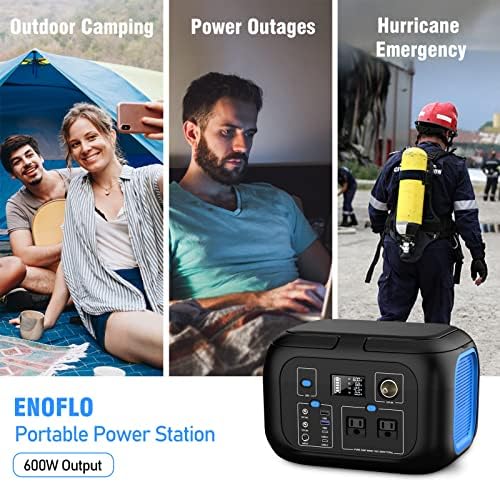 ENOFLO Portable Power Station 600W, 296Wh Lithium Battery Backup - Image 3