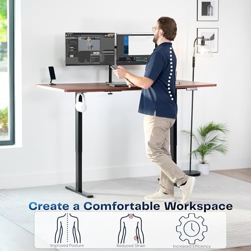 VIVO Dark Walnut 71 x 36 in Standing Desk, DESK-KIT-1B7D-36 - Image 4