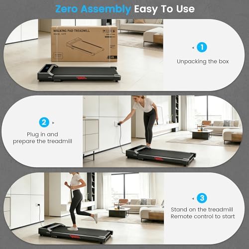 Walking Pad Treadmill for Home - Under Desk Walking and Running with Remote Control Portable Electric Machine Adjustable Slim Compact with 0.6-4.0MPH Modes Max up 265 Lbs for Home Office - Image 7