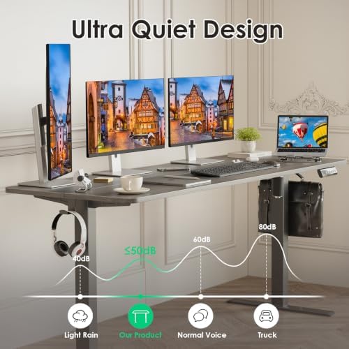 STARY Electric Standing Desk Adjustable Height Sit Stand Home Office Desk with Splice Board - Image 7