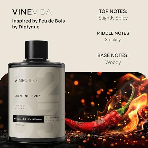 VINEVIDA [16 Fl Oz] Scent NO. 1203 Fragrance Oil for Cold Air Diffusers, Aromatic Notes of Smokey Woody Musk, Essential Oils for Diffuser Oil Refill & Air Freshener Room Spray - Image 2