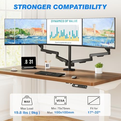 Rfiver Triple Monitor Mount for 17-32" Screens, VESA 75/100mm - Image 3