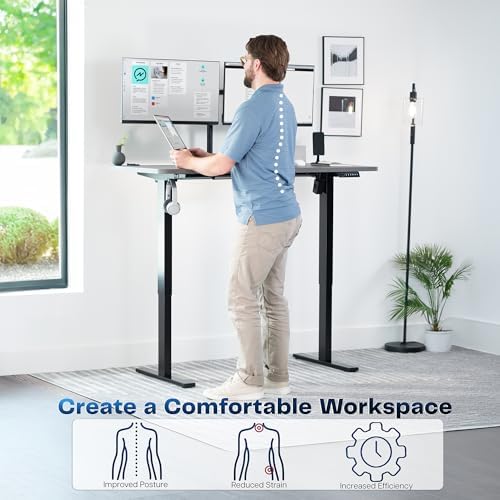 VIVO Dark Gray 55 x 28 in Standing Desk, DESK-KIT-1B55G - Image 4
