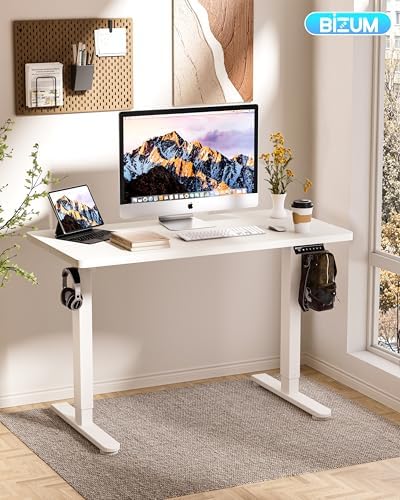 BIZUM Standing Desk Electric Adjustable Computer Desk-Stand up Desk Office Gaming Home Office Memory Desks 48x24 inches White - Image 2